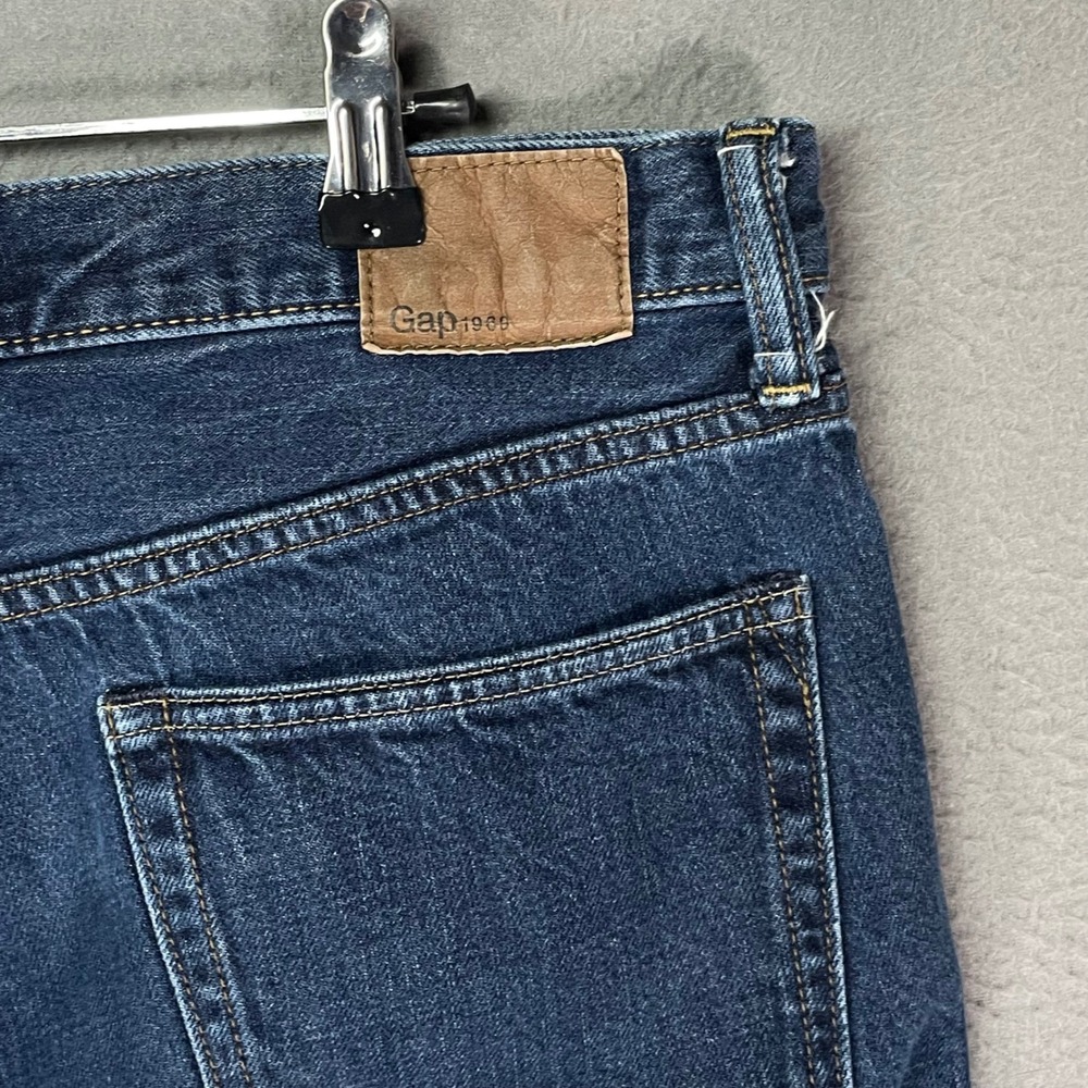 Gap 1969 Straight Leg Jeans Mens 32x32 Dark Blue Denim Classic Cotton - Picture 11 of 13